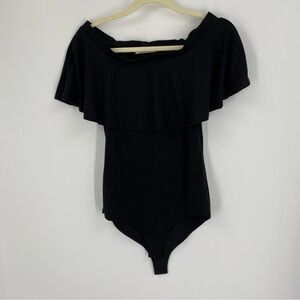 Gaze USA Women’s Off the Shoulder Ruffle Sleeve Bodysuit size S